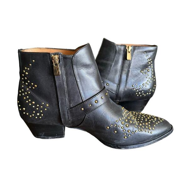 & OTHER STORIES Stud Ankle Boots Leather Black & Gold Size 41 - Picture 8 of 11